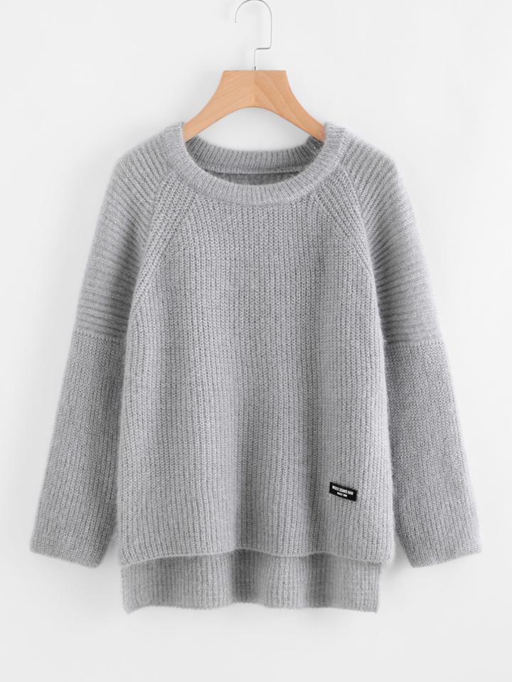 Shein High Low Raglan Sleeve Jumper