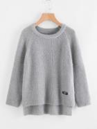 Shein High Low Raglan Sleeve Jumper