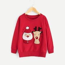 Shein Toddler Boys Christmas Stickers Sweatshirt