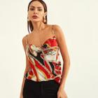 Shein Draped Neck Equestrian Print Cami Top