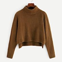 Shein Mock-neck High Low Sweater