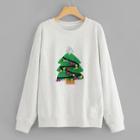 Shein Men Pom Pom Detail Christmas Tree Pattern Sweatshirt