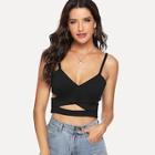 Shein Criss Cross Cut Out Zip Up Side Top