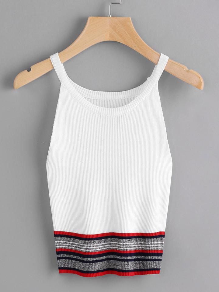 Shein Pinstripe Knitted Cami Top