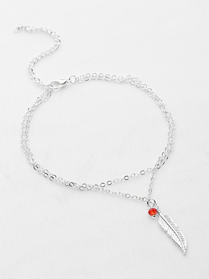 Shein Feather Charm Chain Bracelet/anklet