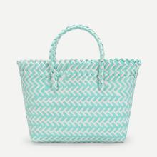 Shein Two Tone Striped Design Tote Bag