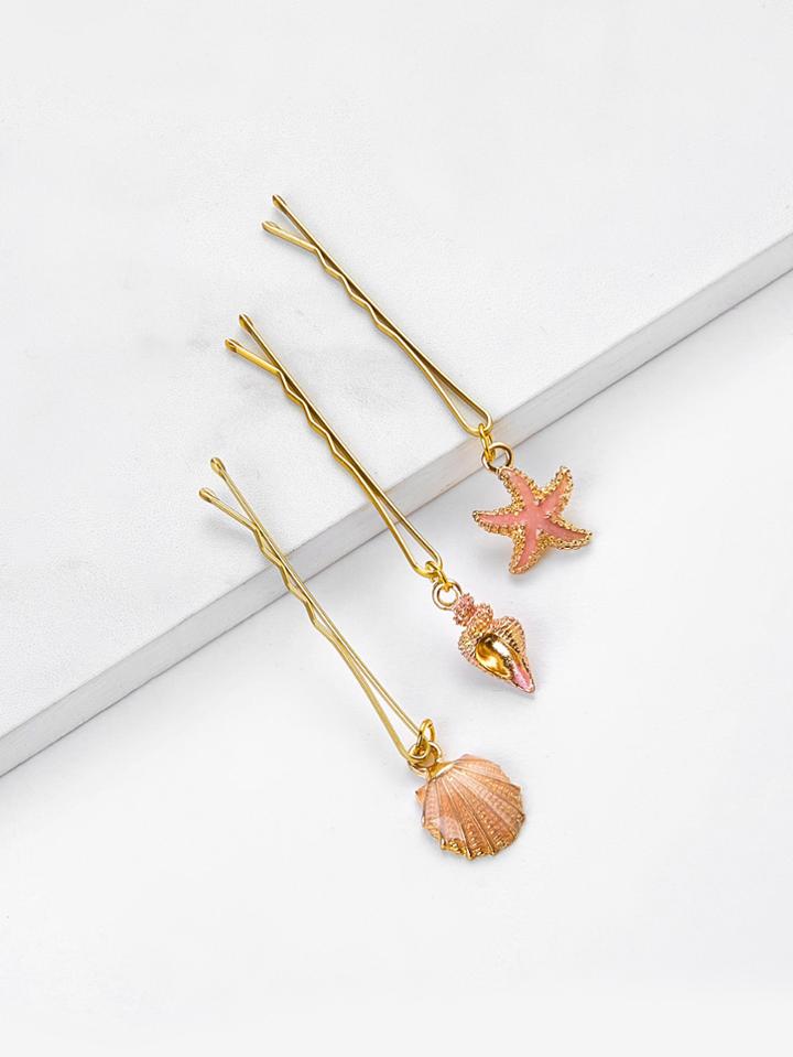 Shein Shellfish Charm Hair Clip 3pcs