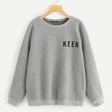 Shein Plus Letter Tunic Pullover