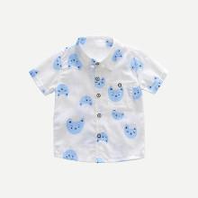 Shein Boys Cartoon Cat Print Shirt