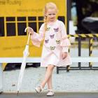 Shein Toddler Girls Frill Trim Butterfly Embroidered Dress
