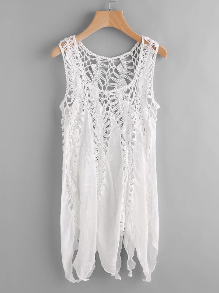 Shein Asymmetrical Crochet Cover Up