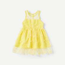 Shein Girls Three-dimensional Flowers Mesh Princess Dress