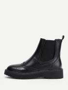Shein Laser Cut Round Toe Pu Ankle Boots