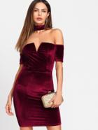 Shein Form Fitting Velvet Dress