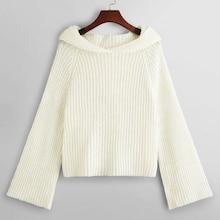Shein Flounce Sleeve Hooded Sweater
