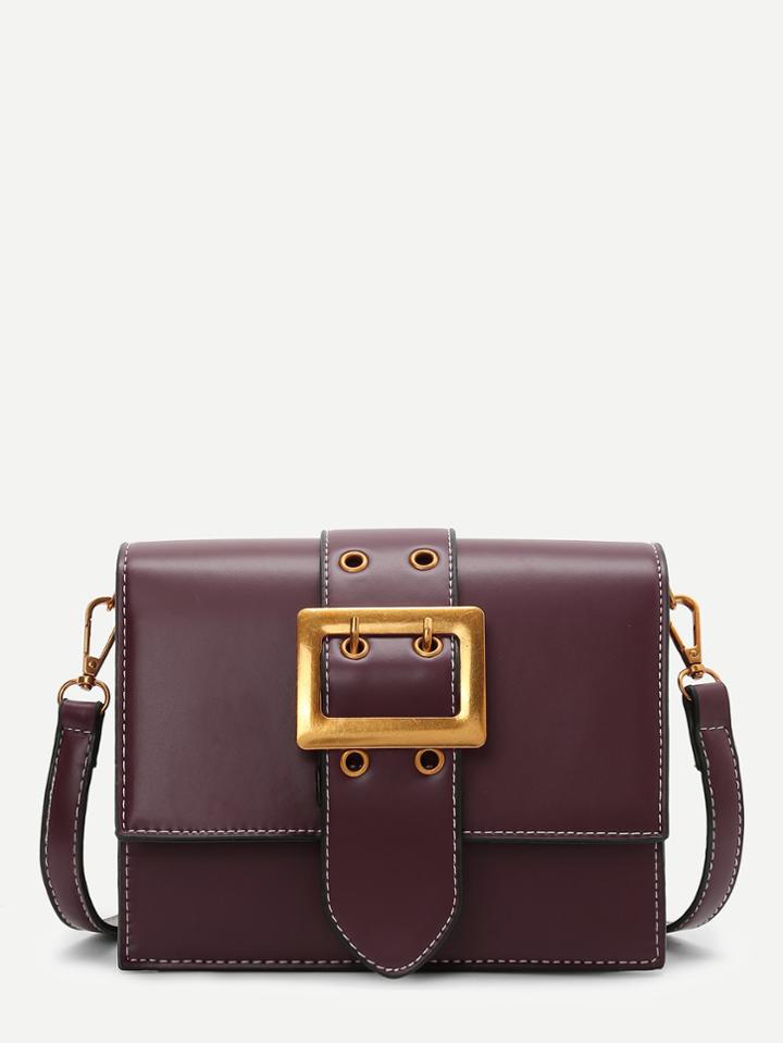 Shein Buckle Detail Flap Crossbody Bag