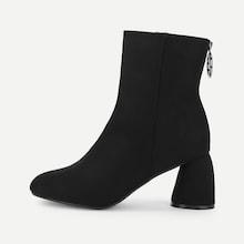 Shein Ring Decor Block Heeled Boots