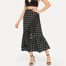 Shein Wide Waistband Polka Dot Skirt