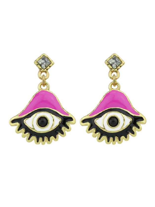 Shein Enamel Large Eye Pattern Dangle Earrings