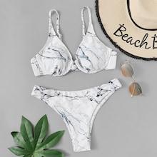 Shein Random Marble Print Bikini Set