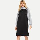 Shein Raglan Sleeve Quarter Zip Sweatshirt Dress