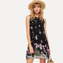 Shein Botanical Print Shell Dress