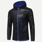 Shein Men Zip Front Pu Hooded Jacket