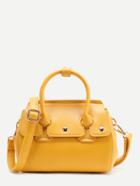 Shein Yellow Pu Shoulder Bag With Adjustable Strap