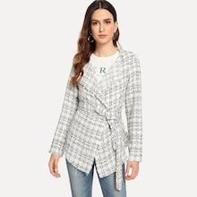 Shein Self Belted Longline Wrap Coat