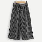 Shein Plus Striped Belted Wide Leg Pants