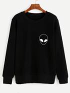 Shein Alien Print Sweatshirt