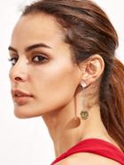 Shein Silver Tone Rhinestone Smiley Face Asymmetrical Earrings