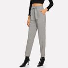 Shein Belted Plaid Pants