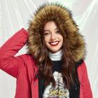 Shein Pocket Front Parka Coat With Faux Fur Trim Hood