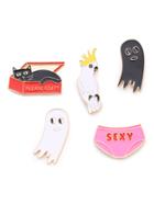 Shein Cat And Bird Design Brooch Set