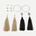 Shein Heart & Tassel Design Earrings 6pairs