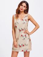 Shein Flower Embroidered Metallic Sequin Dress