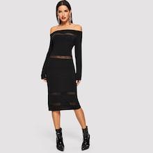 Shein Mesh Insert Form Fitting Dress