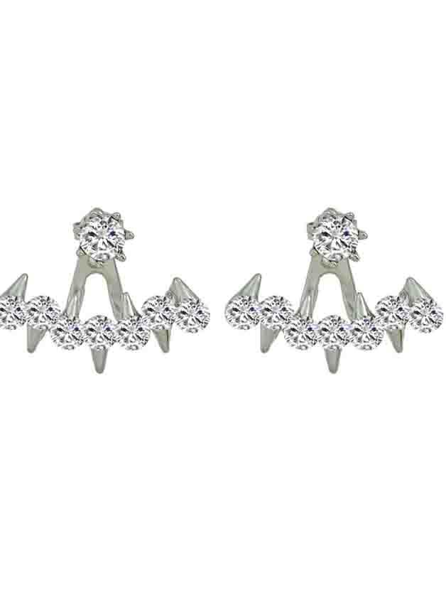 Shein Silver Shiny Imitation Crystal Small Stud Earrings
