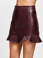 Shein Frill Hem Faux Leather Skirt