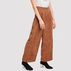 Shein Boxed Pleated Wide Leg Cord Pants