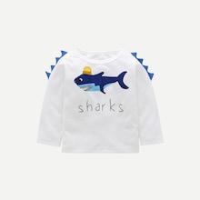 Shein Toddler Boys Shark & Letter Print Tee