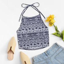 Shein Tribal Print Halter Top