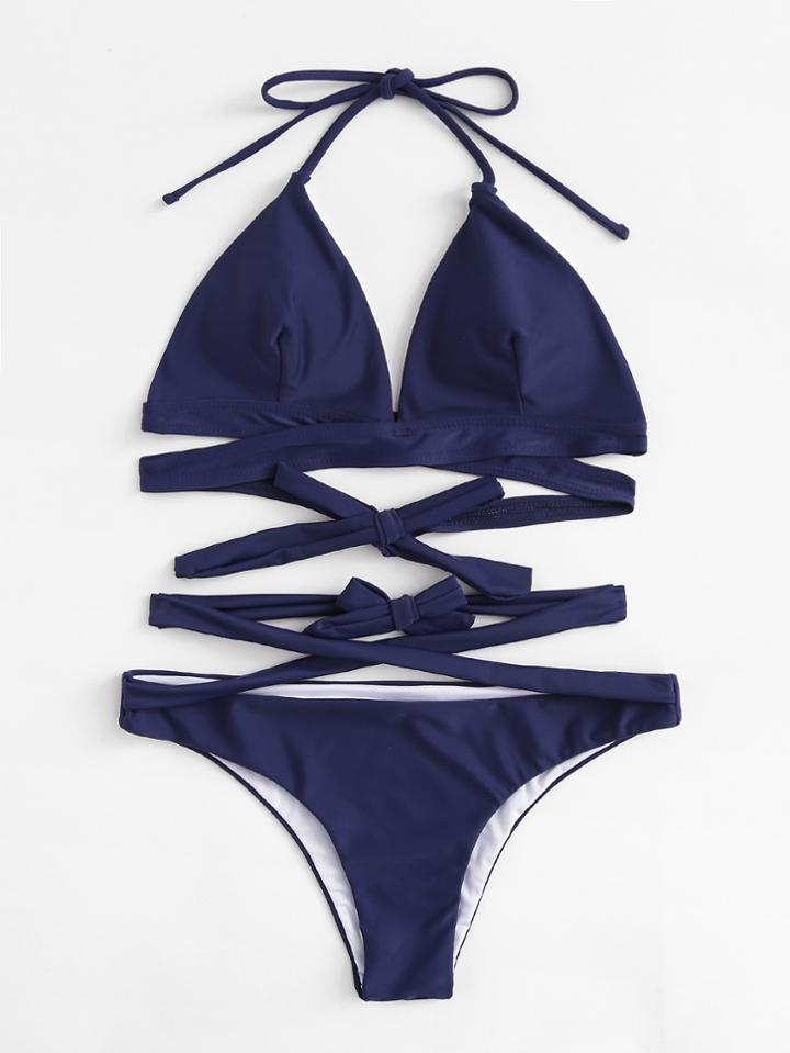 Shein Self Tie Wrap Bikini Set