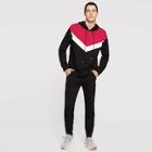 Shein Men Color-block Drawstring Hoodie & Pants Set