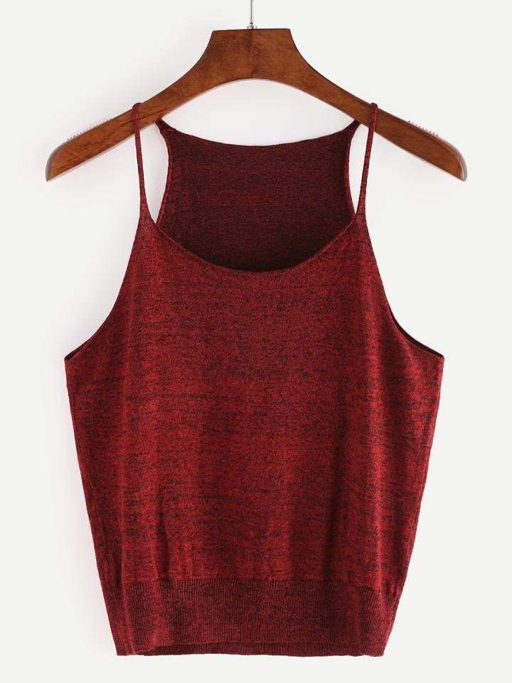 Shein Burgundy Spaghetti Strap Tank Top