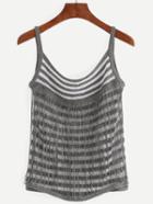 Shein Grey Striped Knitted Cami Top