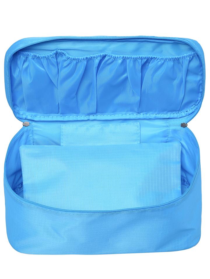 Shein Sky Blue Zipper Multifunctional Wash Bag
