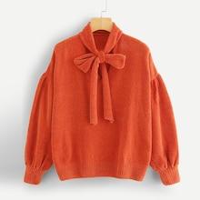 Shein Drop Shoulder Tied Neck Jumper