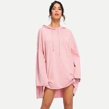 Shein Drawstring Hoodie Sweatshirt Dress